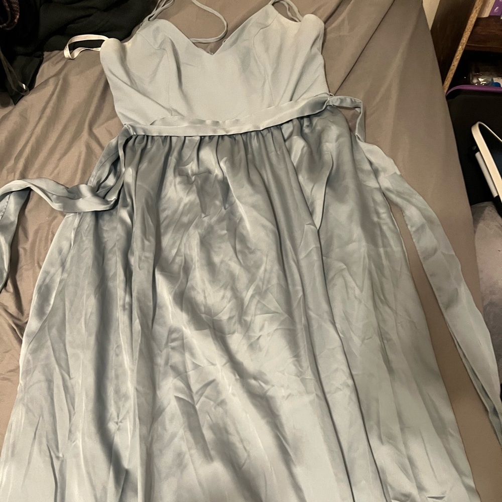 DB Studios Light Blue Satin Dress